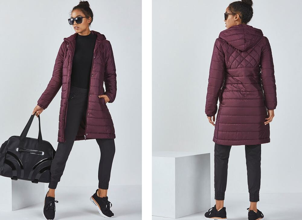 Fabletics Lucca Puffer Womens Size Medium Burgundy Maroon Purple EUC